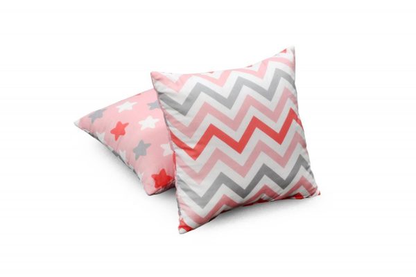 Подушка 40х40 Зигзаг коралловый / Пряники коралловый