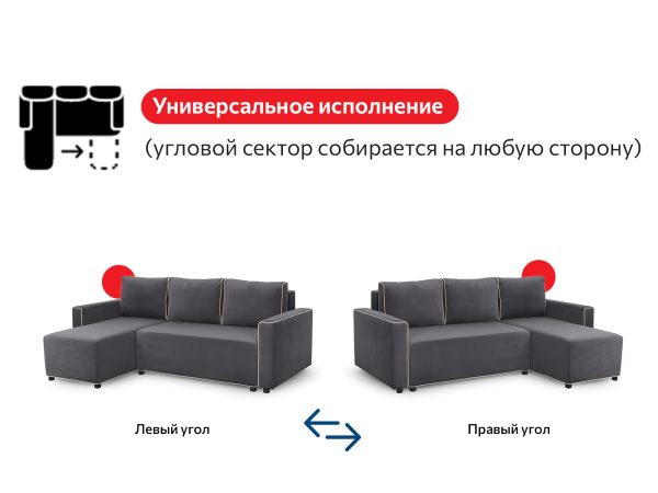 Диван-кровать угловой "Некст" СТАНДАРТ Вариант 4 — изображение 2
