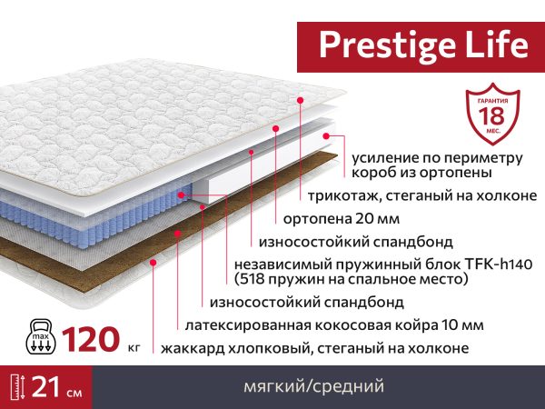 Матрас Prestige Life 1200х2000 — изображение 2