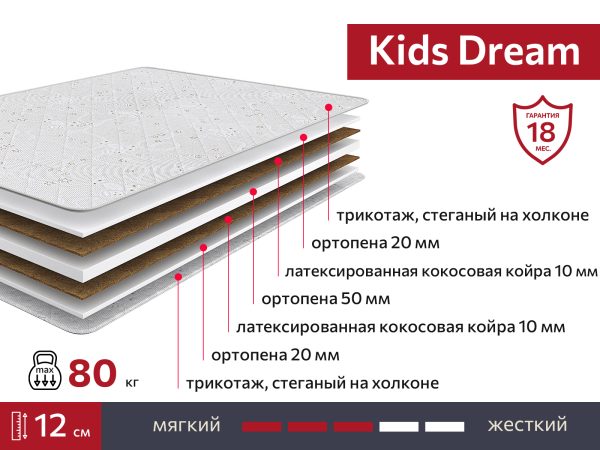 Матрас Kids Dream 800х1600 — изображение 2