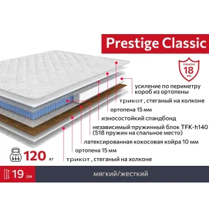 Матрас Prestige Classic 1200х2000 120х200 см
