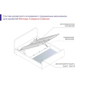 Ортопедическое основание с подъемным механизмом + щит ЛДСП 880 90х200 см